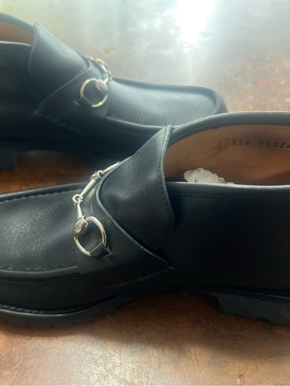 Gucci Black Leather Horsebit Slip-On 3/4 Loafers - Picture 10 of 11